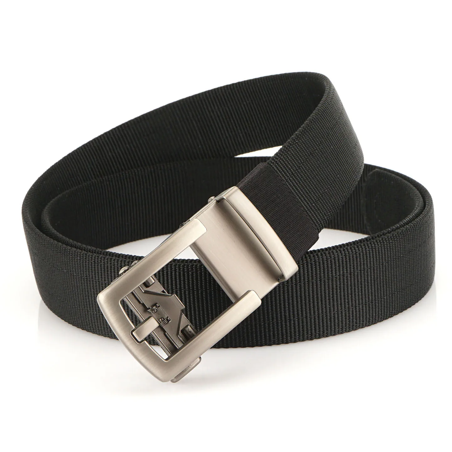 New toothless and hole free automatic buckle nylon woven belt for men, fashionable, simple, casual and business belt