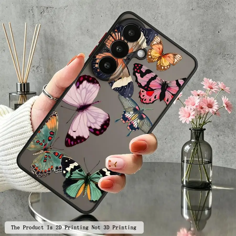 Retro Minimalist Butterfly Funda Back Phone Cover Case for Samsung Galaxy S26 S24 Plus S21 S23 FE S25 Ultra S20 FE Note 20 Ultra