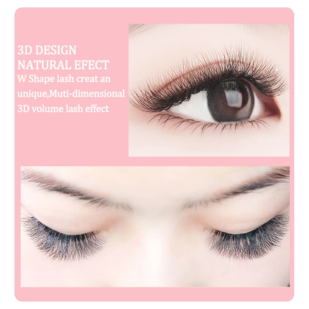 Domi 3D4D5D W Shape Premade Volume Fans Lashes Large Bundle Clover Bloom Natural Soft Dense Natural False Idividual Eyelashes