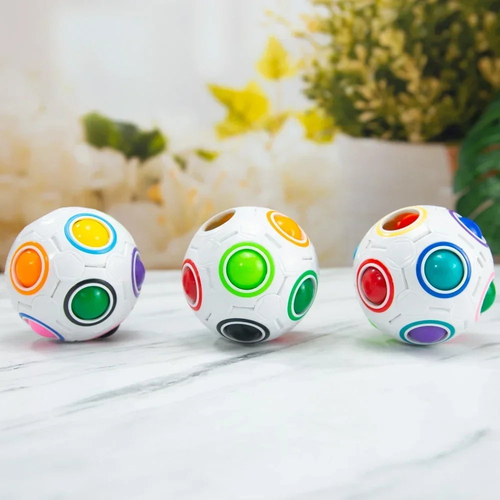 Nieuwe Antistress Magische Regenboog Puzzel Bal Stress Reliever Speelgoed Educatief Speelgoed Leren Speelgoed voor Kinderen Volwassen Grappig Spel Geschenken