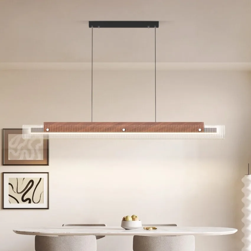 

Nordic acrylic long strip pendant lights living room lamps modern one-line island table dining room light pendant lamps fixtures