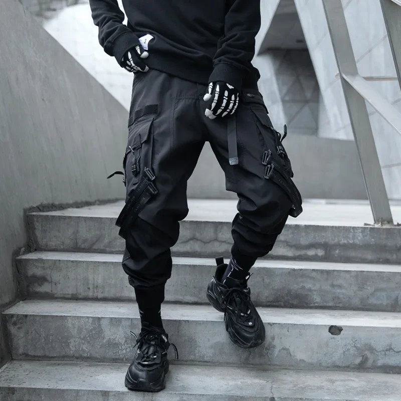 

2024 New Fashion Multi-pocket Cargo Pants Men Y2K Tactical Techwear Ankle Pants Punk Style Casual Paratrooper Pants pantalones