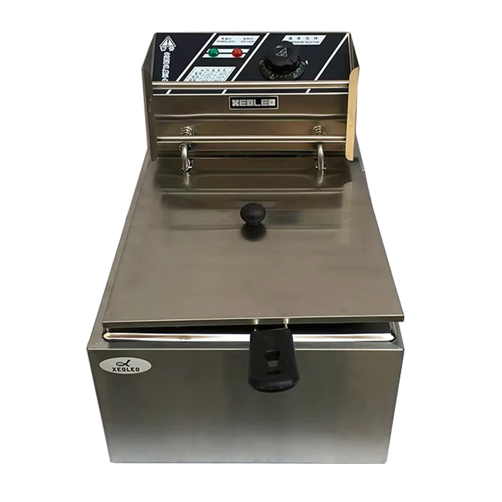 Commercial 6L Single Tank Fryer 0~200 Degrees Electric Chicken Deep Fryer 2500W Stainless Steel Fries Deep Fryer Machine