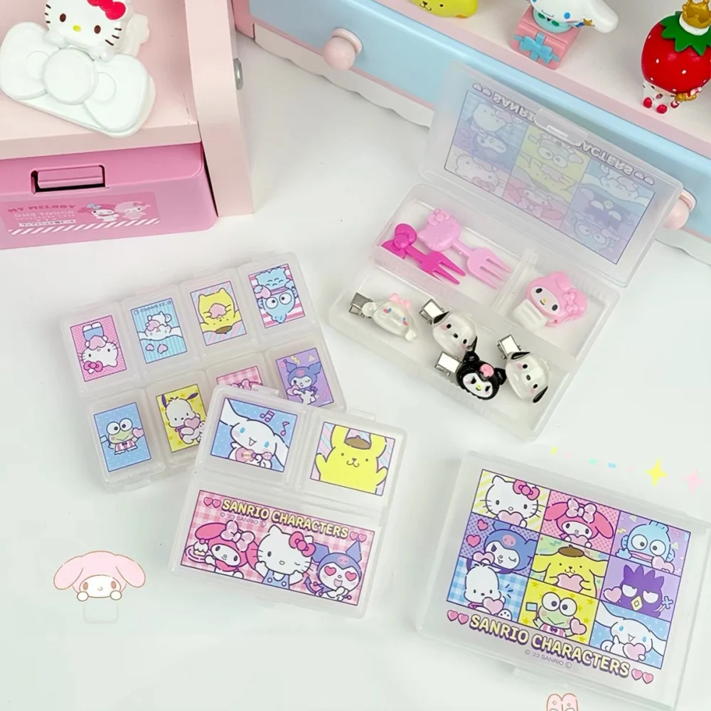 1pc Hello Cute Kitty Pillbox Melody Plastic Storage Container Women Mini Portable Pills Organizer Medicine Dustproof Case