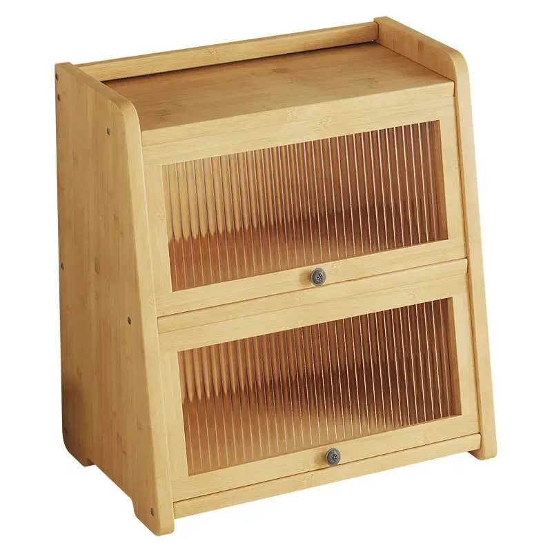 

DurableKitchen Storage Rack 3Layer Bowl Dishe Multifunctional Dustproof Organizer Cabinet Living Room Solid Wood Desktop Storage