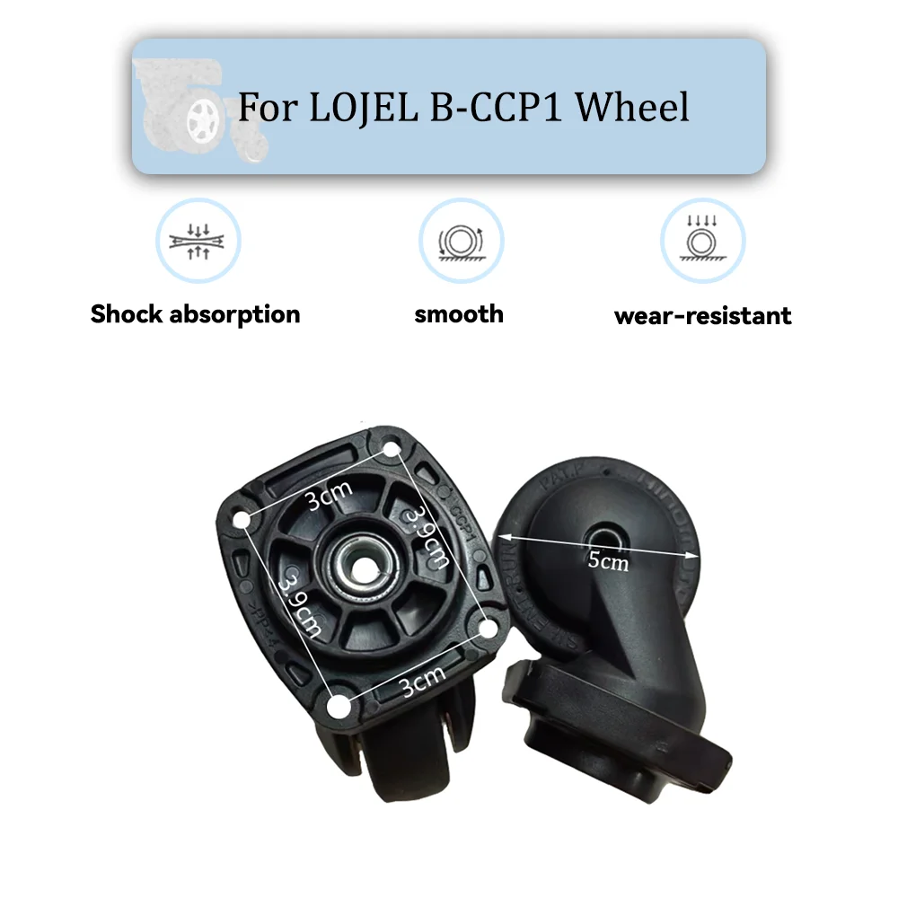 For LOJEL B-CCP1 Universal Wheel Black Replacement Suitcase Silent Smooth Shock Absorbing Rotating Durable Accessories Wheels