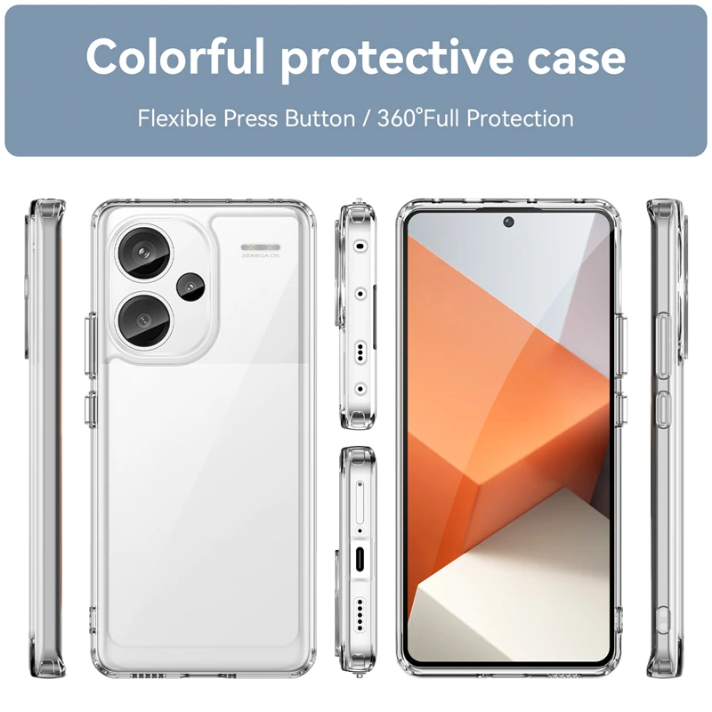 For Redmi Note 13 Pro Plus Case Cover Redmi Note 13 Pro Plus Capas Transparent Colour Clear Fundas Xiaomi Redmi Note 13 Pro Plus