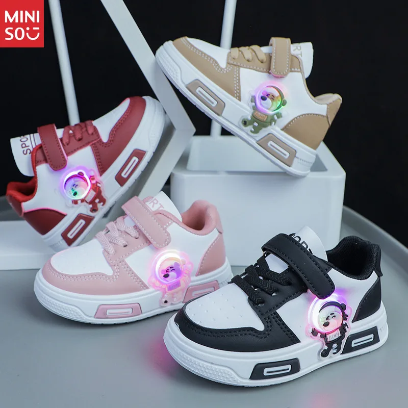 

Miniso 2025 Kids Low Top Sneakers, Spring Autumn Waterproof Boys Girls Shoes