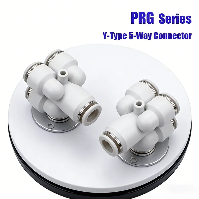 10Pcs 4 6 8 10 12mm Tube OD Y-Shaped 4 Ways Splitter Block Distribution Plastic Pneumatic PRG Air Pipe Fitting Push In Connector