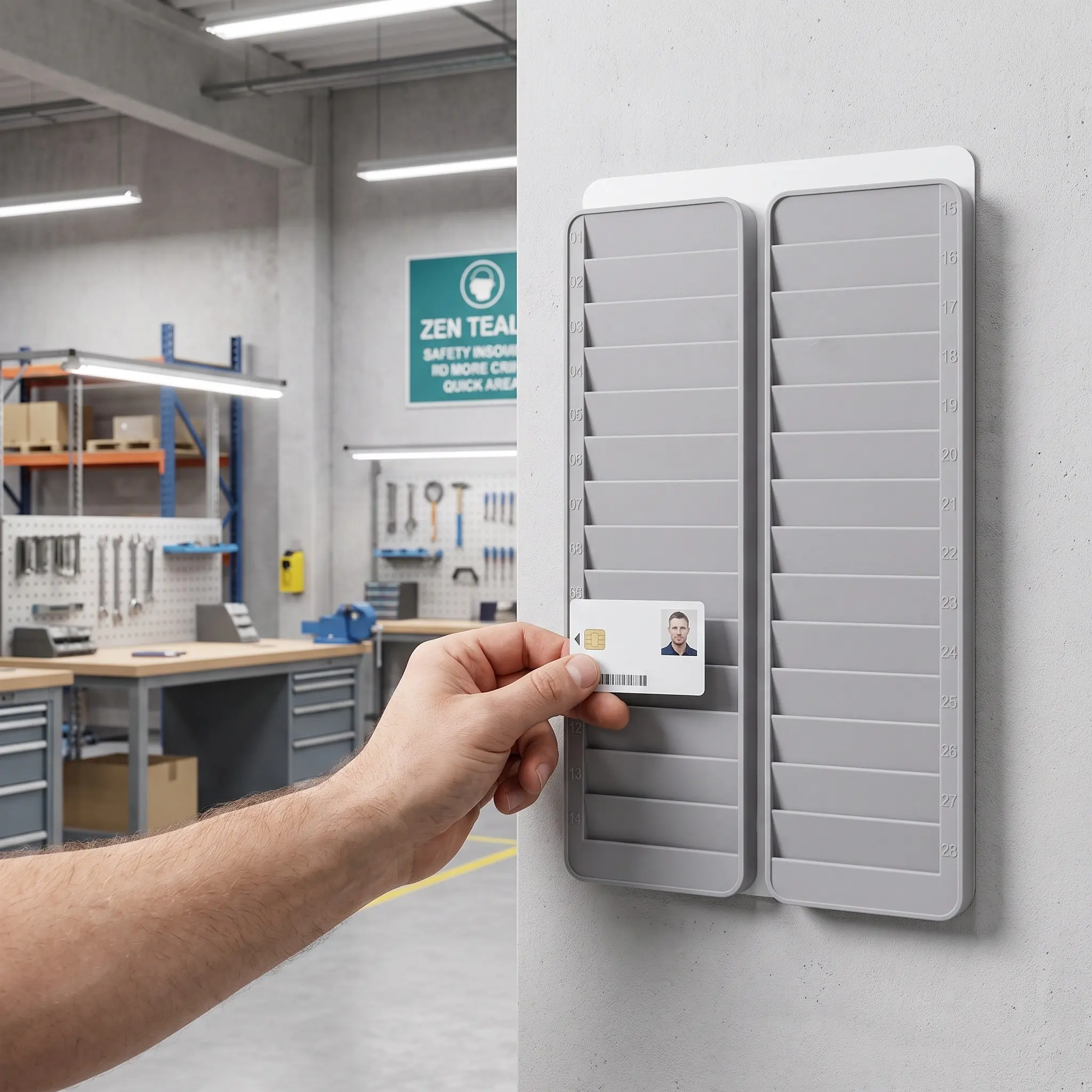 28 Slots Wall Mounted Attendance Cards Holder Plastic Time Cards Rack Office Supply School Sign in Storage Organizer