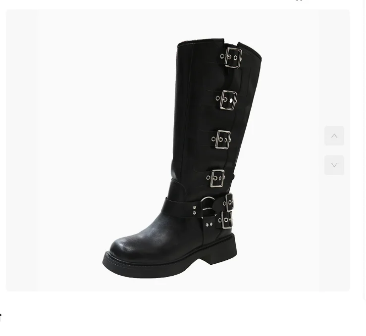 SpringWinter Fashion Sexy Woman Boots Knee High Black comfort Knight Combat Retro Boots Elegant Medium Heel Women's Shoes Large