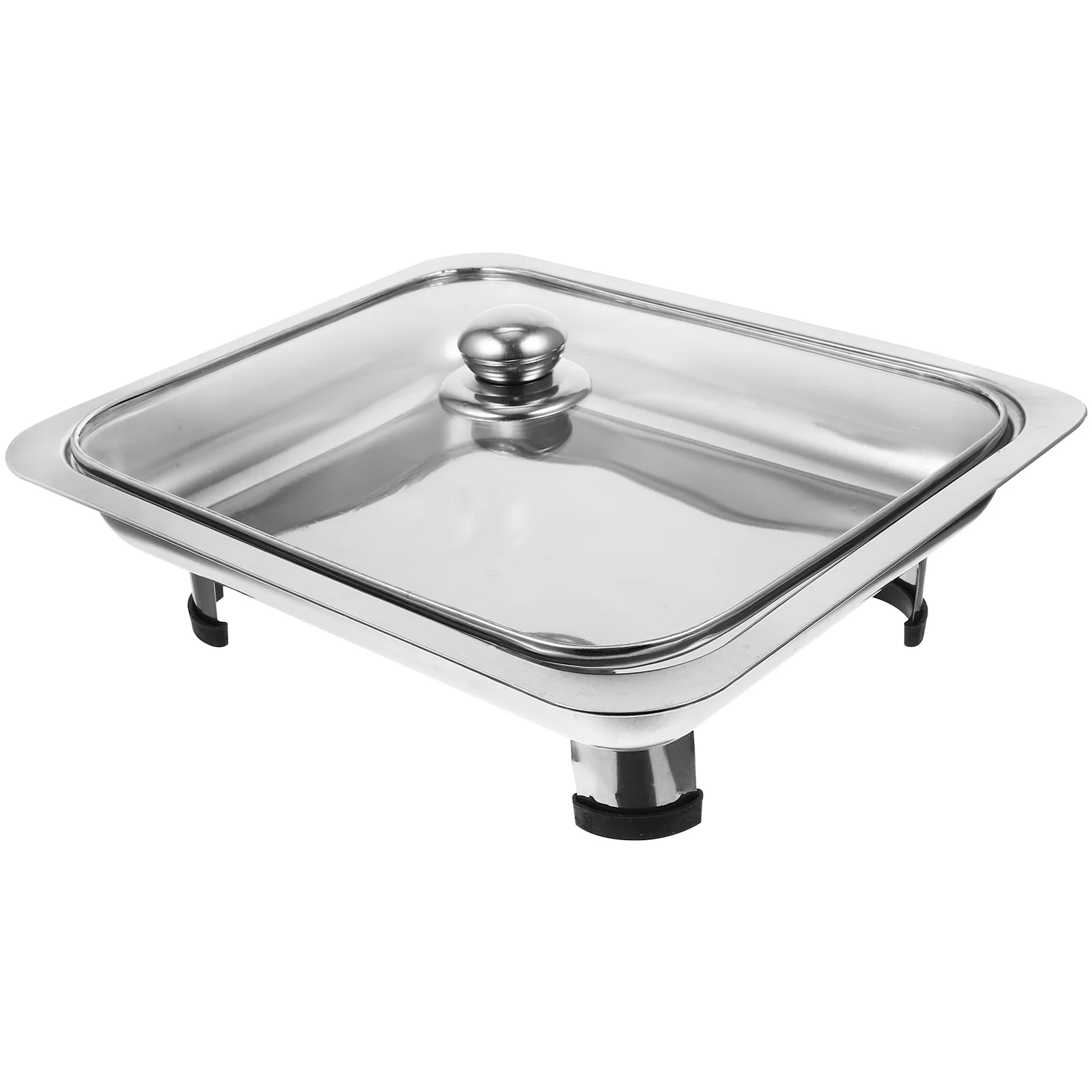 Steel Buffet Serving Tray for Holder Fruit Pans Dish Chafing Server Kitchen Food Rack Dishes