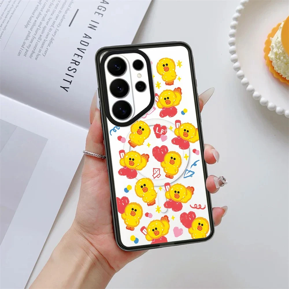 

Playful Yellow Duck Cute Acrylic Case for Samsung Galaxy S26 S25 S24 S23 Ultra S26U S24+ S25+ S26 Plus Protective Case