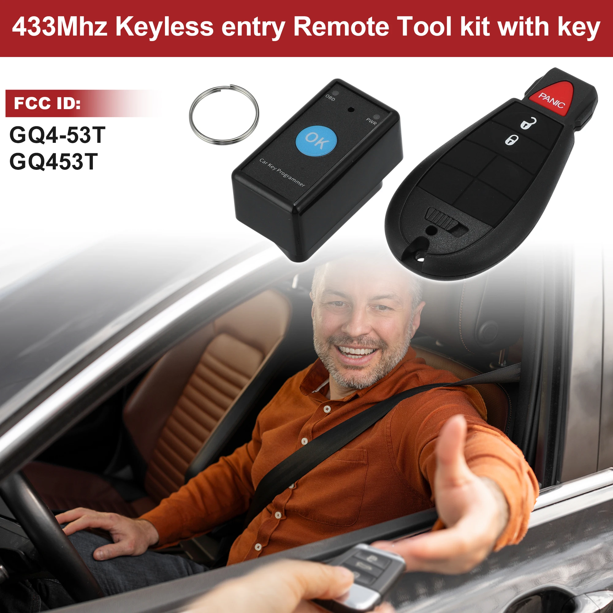 X Autohaux GQ453T Keyless Entry Remote Key Fob DIY Tool for Ram 1500 3500 13-17