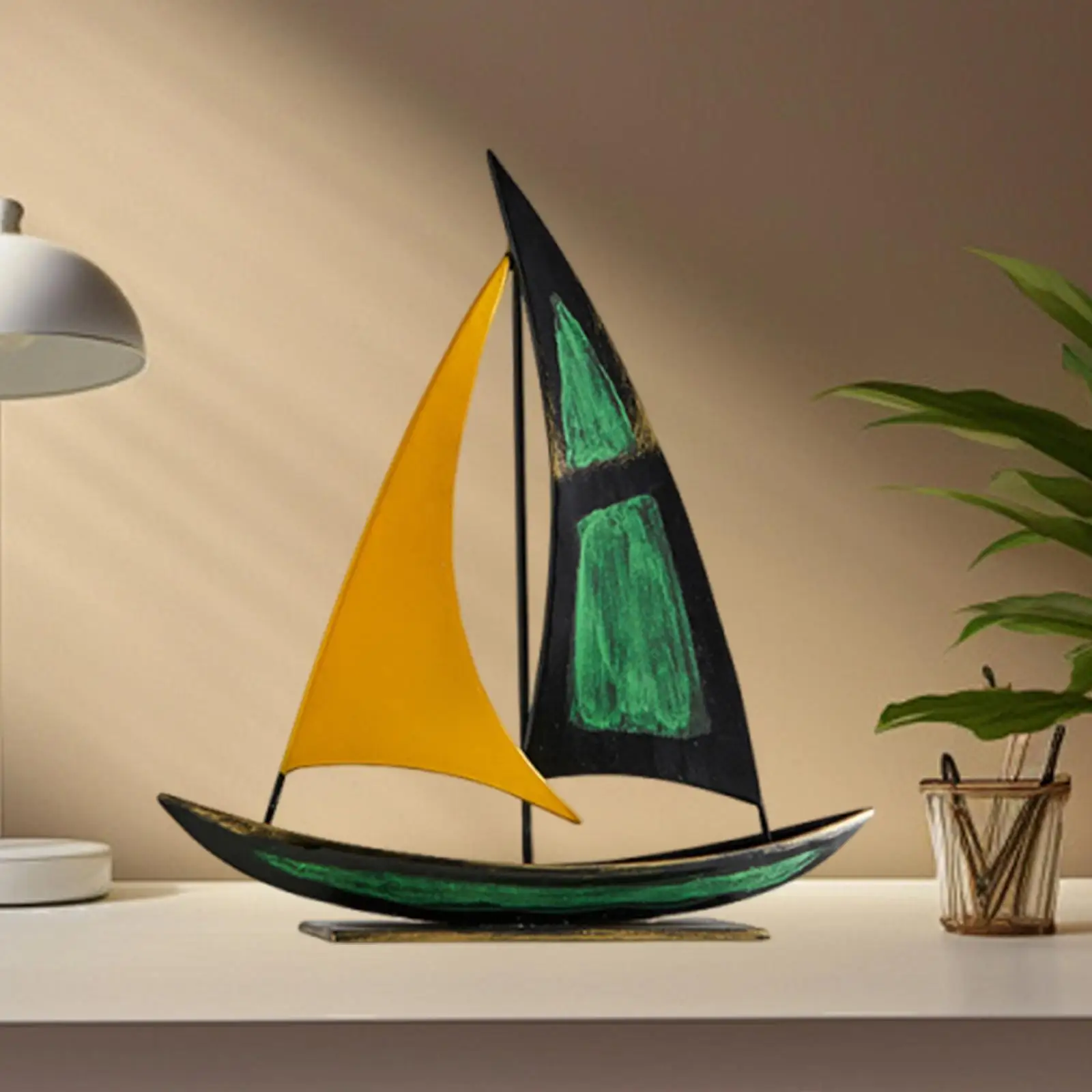 الحديد المراكب الشراعية النحت سطح المكتب قارب تمثال تمثال جمع لمكتب خزانة المنزل الجدول محور غرفة المعيشة الديكور #4