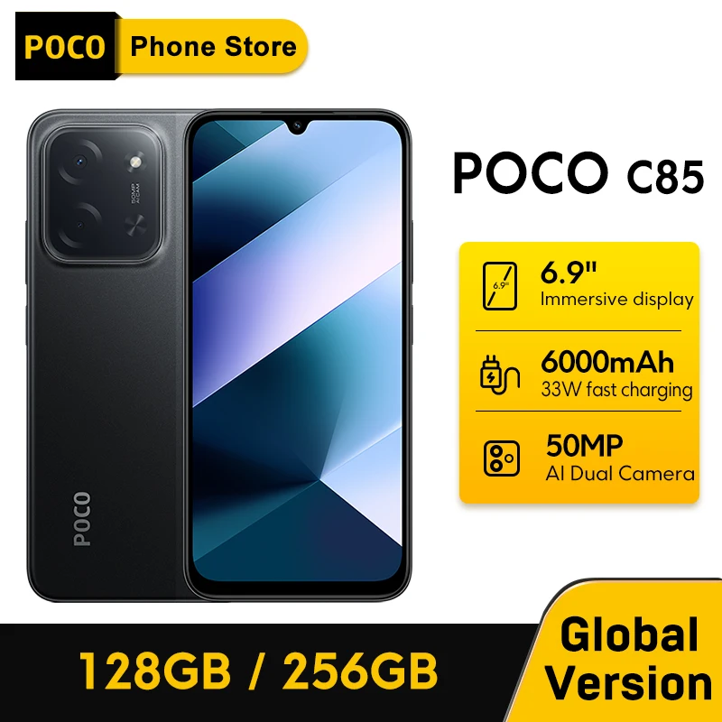 Newest POCO C85 Global Version Cellphone NFC 128/256GB MTK Helio 