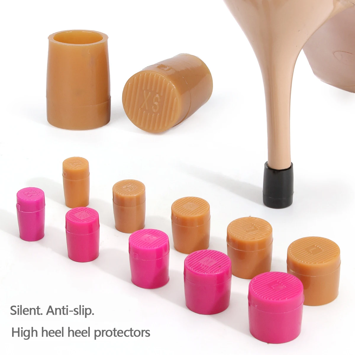 6 PCS Women's High Heel Protectors - Round Non-Slip Heel Protectors | Shockproof & Wearable Accessorie