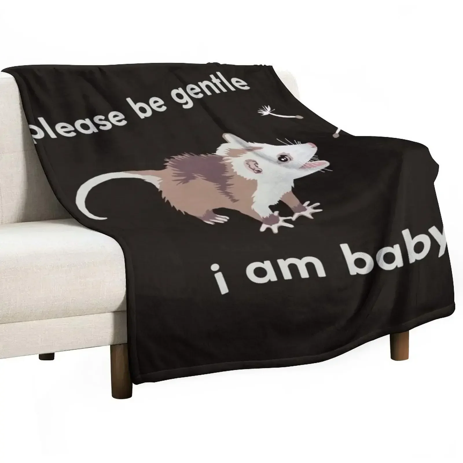 

Please Be Gentle, I Am Baby Throw Blanket Kid'S Luxury Decoratives Thermals For Travel Blankets