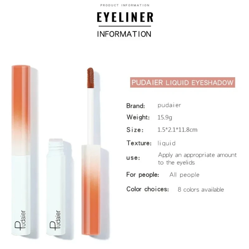 Alta qualidade glitter perolado sombra vara à prova dwaterproof água brilhante iluminador cosméticos fosco metálico líquido sombra de olho maquiagem