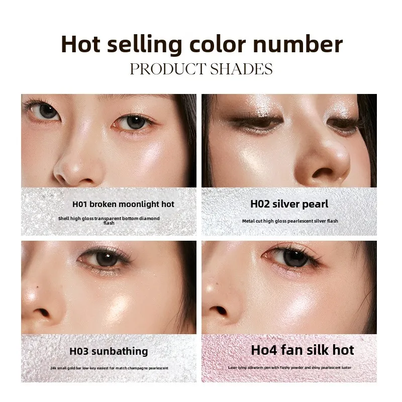 Joocyee Diamond Highlight Stick ilumina os olhos Pearl Light Estoppar o rosto e o corretivo iluminador natural