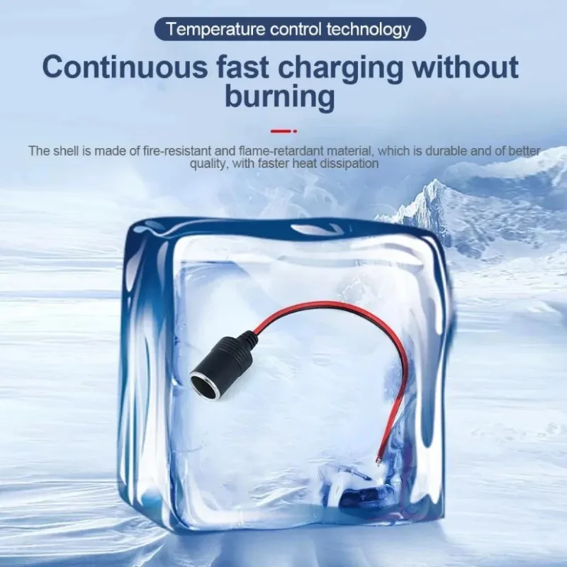 12V 24V Car Cigarette Lighter Socket Female Adapter Fire Resistant Flame Retardant Fast Heat Dissipation For Truck RV Boat Auto