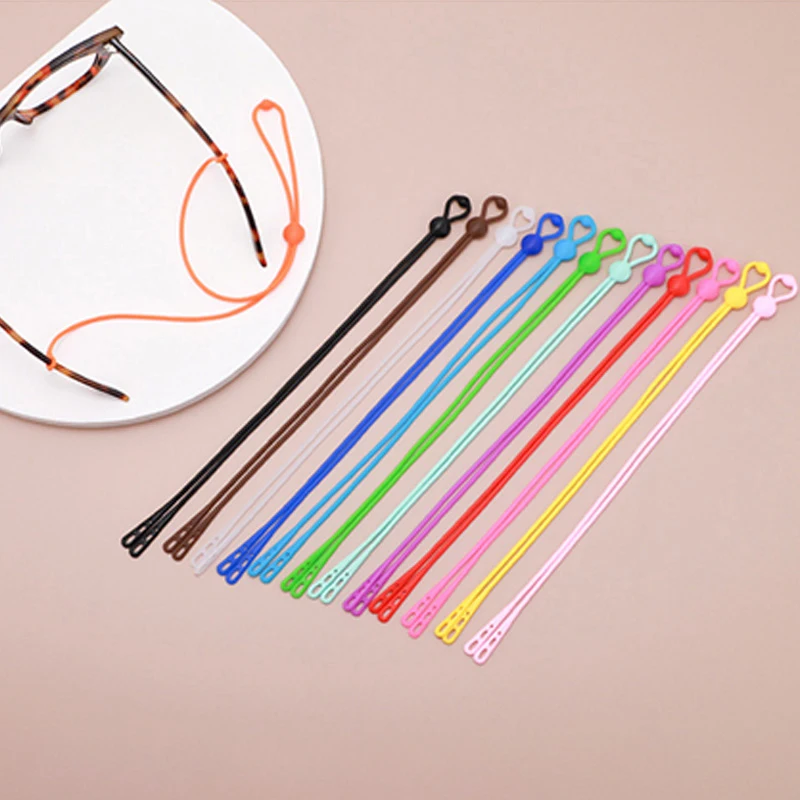 1 PC Adjustable Elastic Silicone Eyeglasses Straps Sunglasses Chain Sports Anti-Slip String Glasses Ropes Band Cord Holder