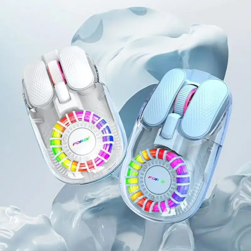 

Прозрачная беспроводная мышь 2,4G/Bluetooth, двухрежимная RGB подсветка, перезаряжаемая бесшумная беспроводная Bluetooth-мышь для ПК, игровая мышь