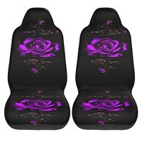 Purple Rose Vintage Pattern Car Seat Covers Set of 2 Front Bucket Seat Protector Accessories Universal Fit Most Cars Trucks