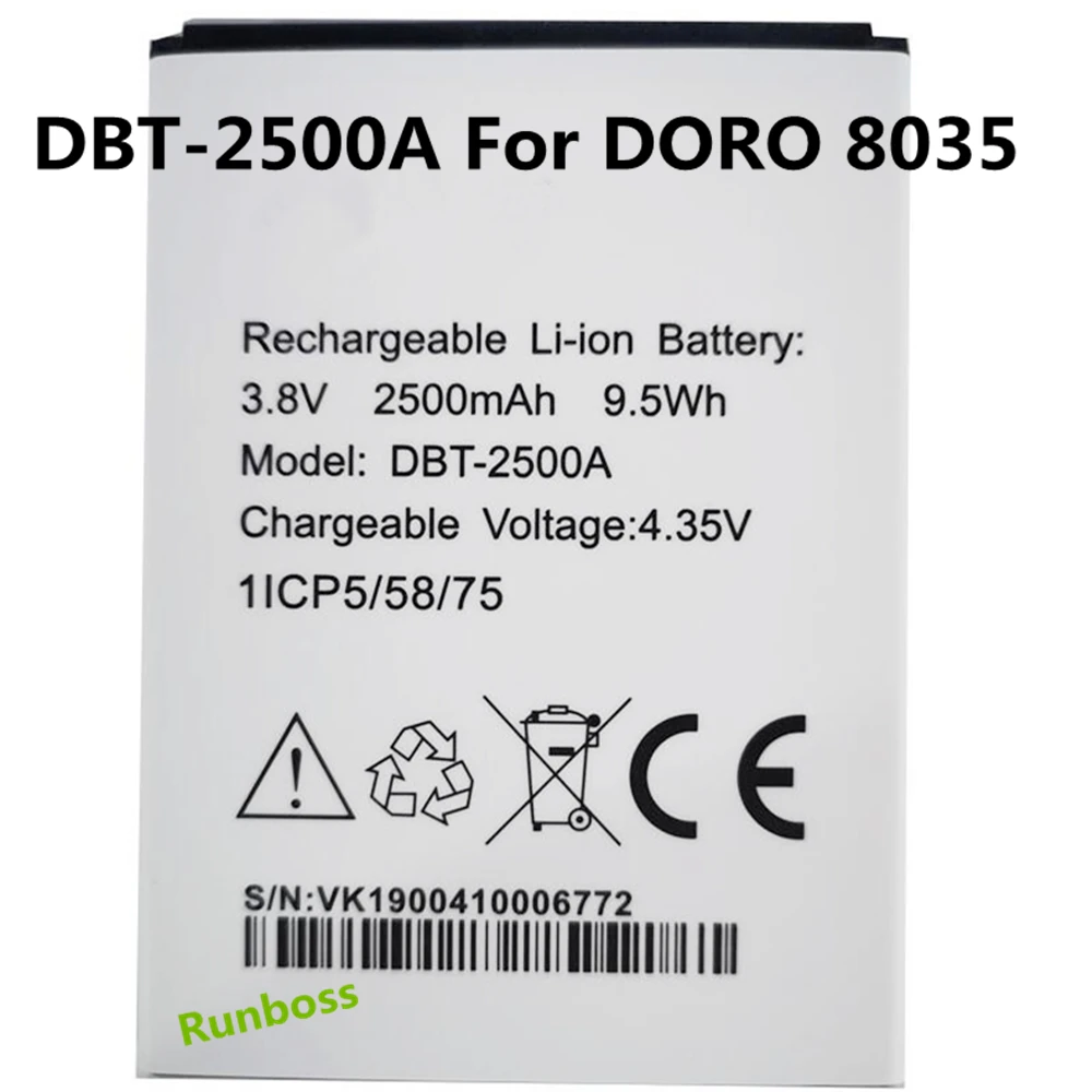 

3.8V 2500mAh Battery DBT-2500A For Doro 8035 Elder Mobile Phone Batteria