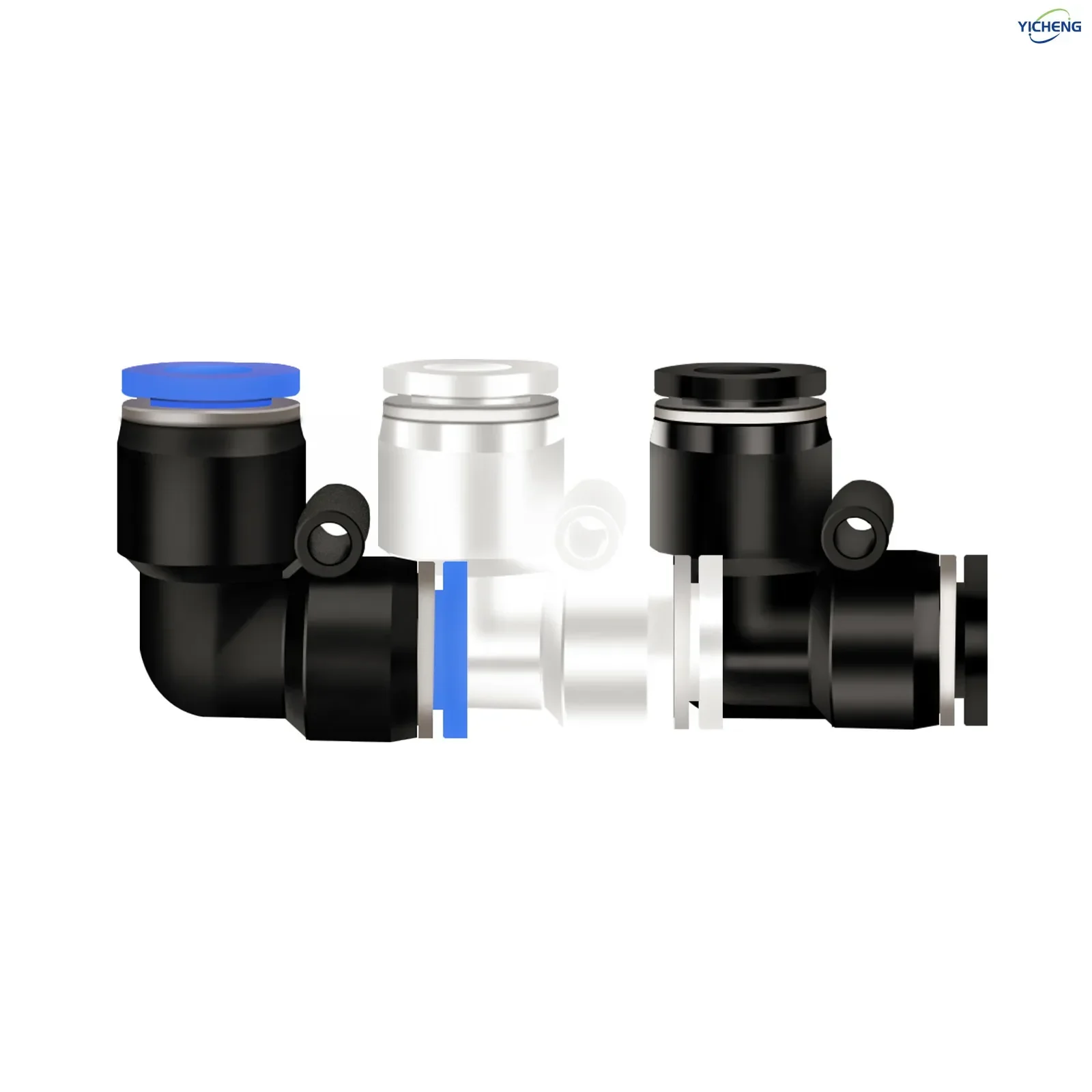 ขั้วต่อท่อ PNEUMATIC ข้องอ 90 °   2 วิธี 8 มม.-8 มม.หลอด OD Push to Connect Tube Quick Fittings Push Lock (Pack of 30)