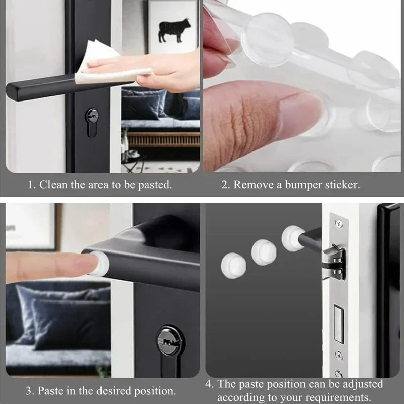 سدادة باب ذاتية اللصق، مثبط مطاطي، مصدات خزانة عازلة، وسادات أثاث من السيليكون، وسادات واقية، توقف الباب الشفاف