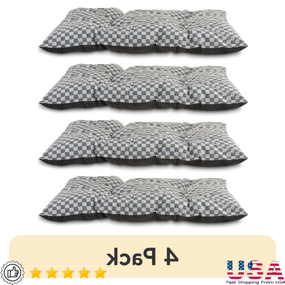 

Tufted Pillow Pet Bed Dogs Eco Friendly Recycled Materials Machine Washable Comfortable Design Breeds Up to 50 lbs 4 Pack