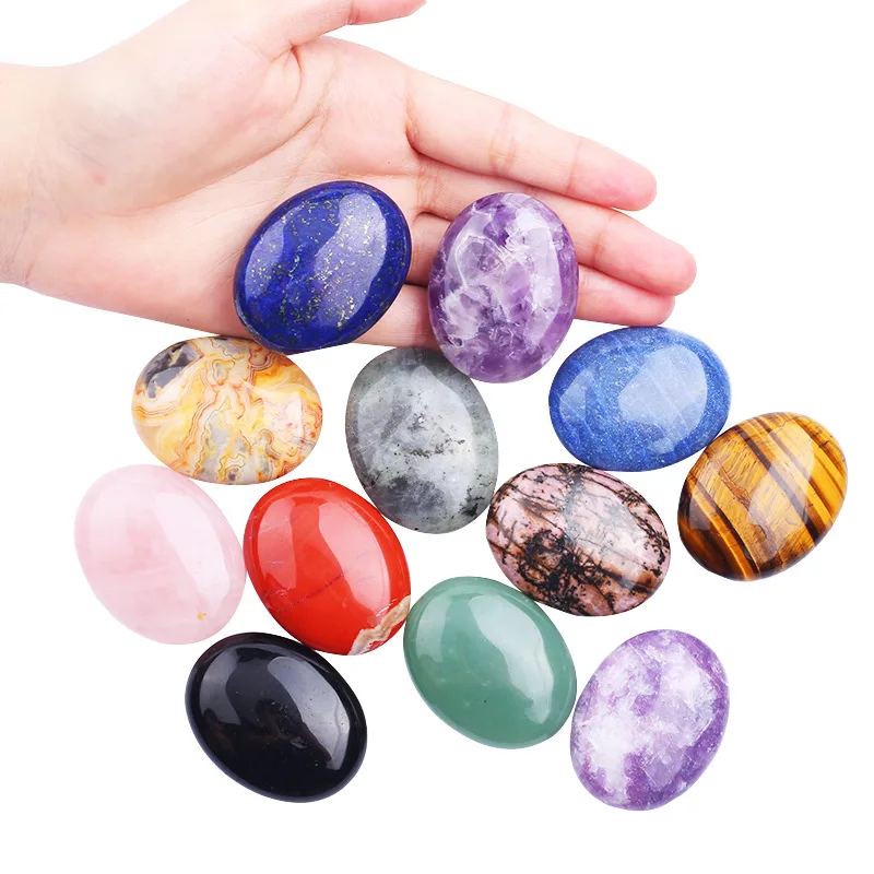 Healing Crystals Massage Stone Reiki Meditation Real Amethysts Unakite Palmstone Energy Chakra Natural Quartz Stones Spiritual