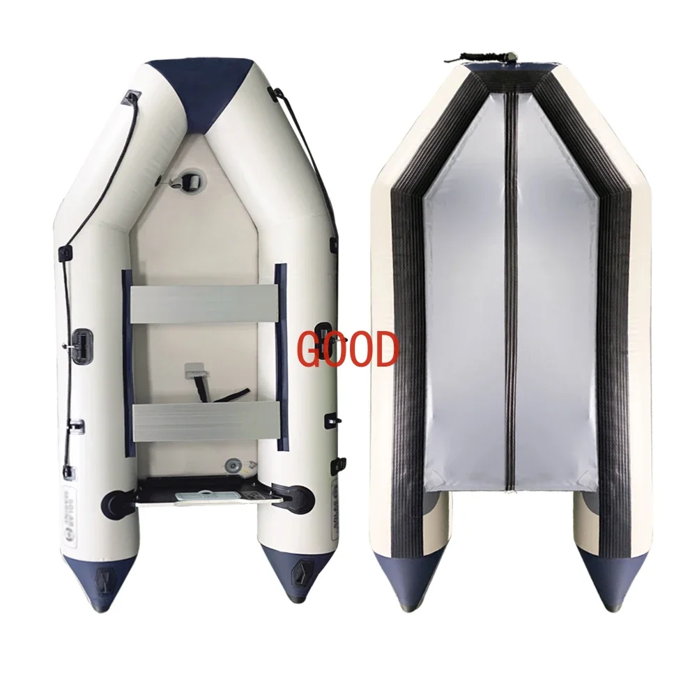 2.3~4.0m Assault Boat with Air Deck Set for 1~7 Persons Inflatable Boat 0.9mm Thickened Wear-resistant Kayaking Ship Accessory