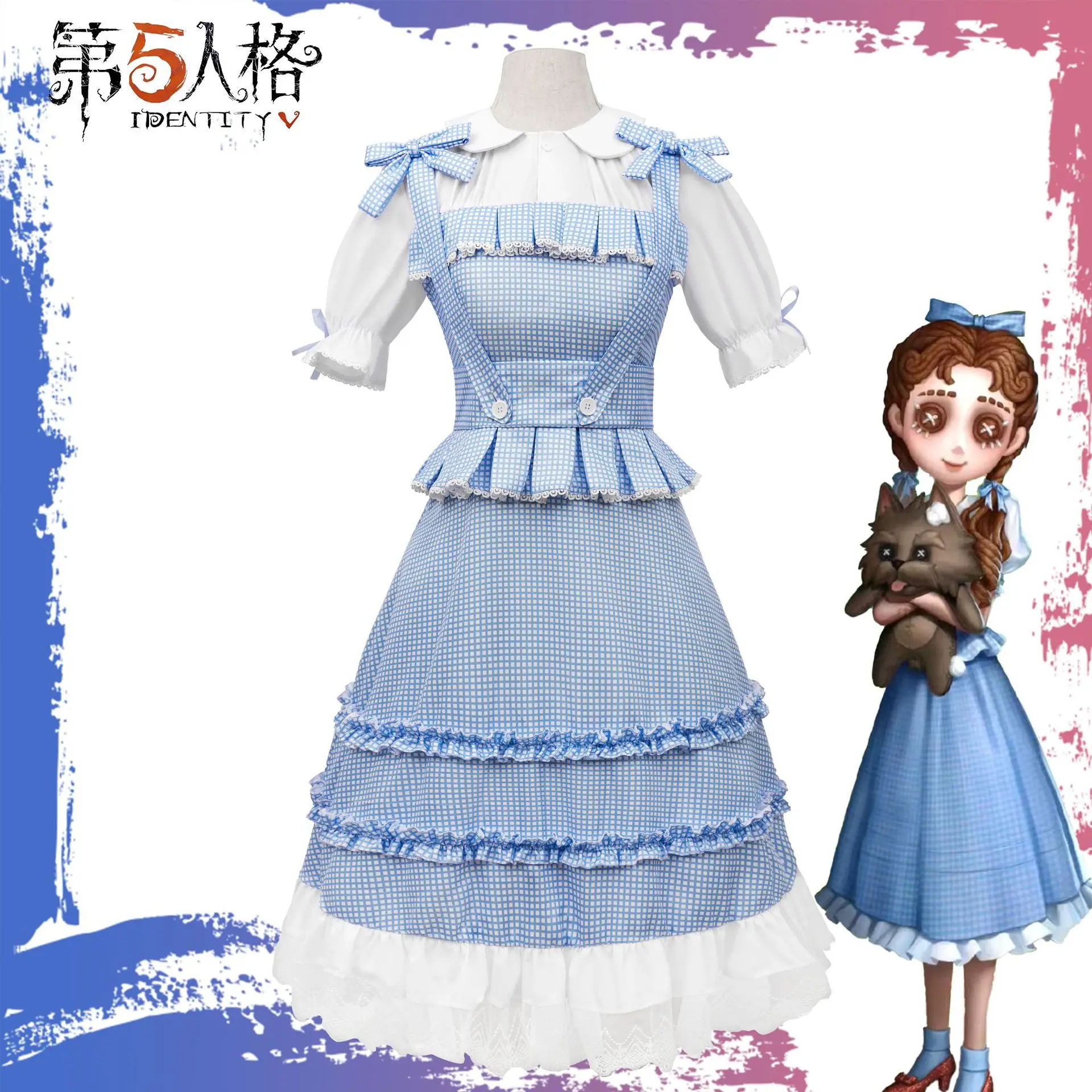 

The Fifth Person Cos Play Costume Game Performance Star Little Girl Dorothy Adult Children Long Dress