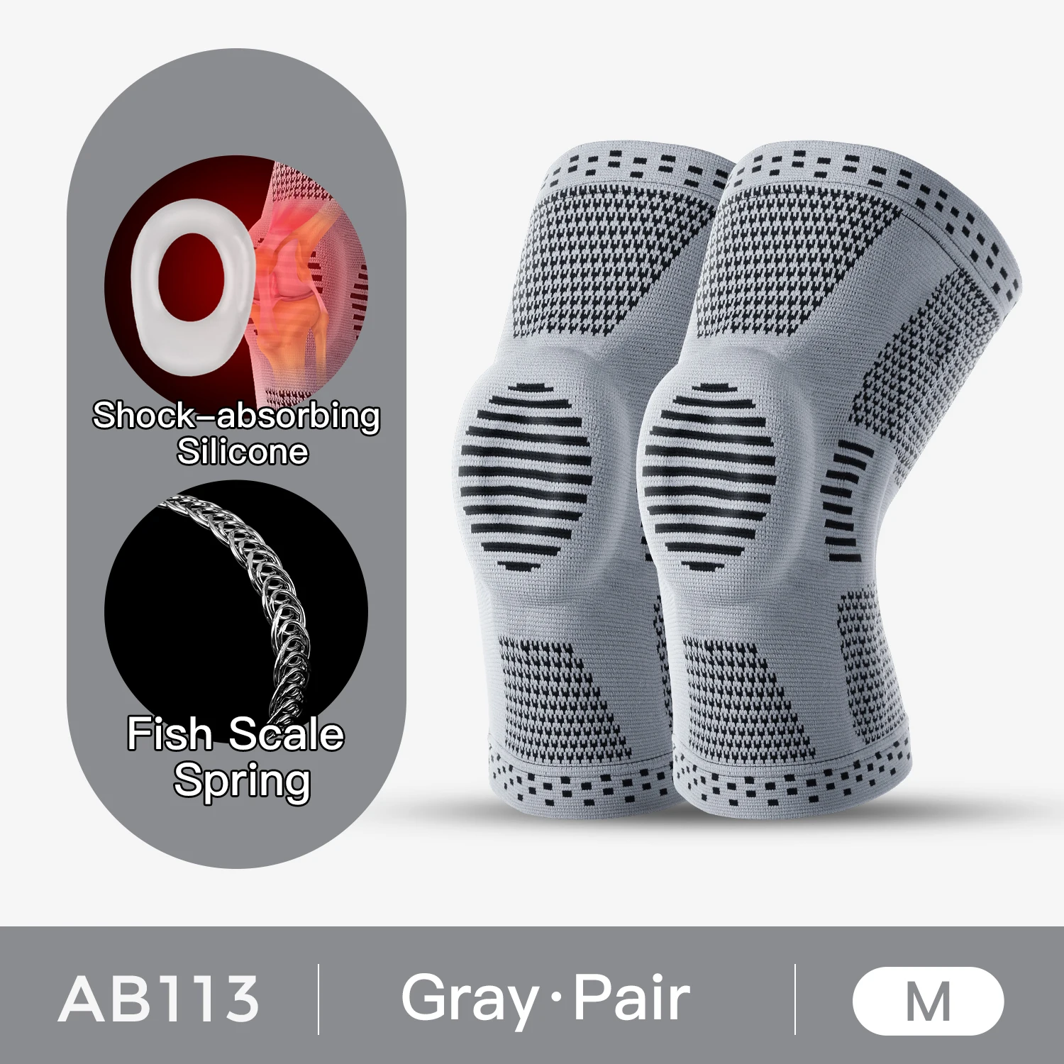 1/2 قطعة سيليكون الربيع الركبة دعم الرضفة الوسائط دعم قوي الغضروف المفصلي حماية ضغط للرجال النساء تشغيل الرياضة