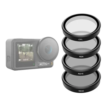 TELESIN CPL ND8 ND16 ND32 UV VND Lens Set Aluminium Alloy Frame for DJI OSMO Action 3 4…