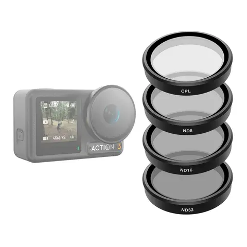 TELESIN CPL ND8 ND16 ND32 Lens Set Aluminium Alloy Frame for DJI OSMO Action 3 4 5pro ND CPL Filter Action Camera Accessories