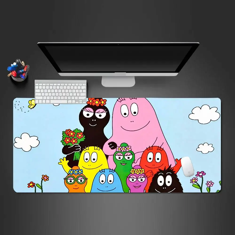 B-barbapapa Manga Cartoon Mousepad Non-slip Suitable For Office Computers Laptops E-sports Game Desk Mats XXL Keyboard