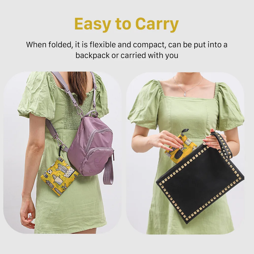 Large Portable Shopping Bag Waterproof Folding Tote Bag Reusable Eco-Friendly Large Capacity Handbag for Food Grocery Storage