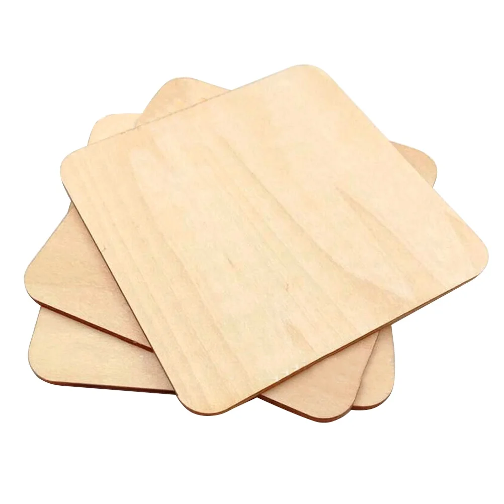 

100 Pcs Decorative Wood Slice Pieces Wooden Slice For Craft Round Square Unfinished Wooden Craft Project Home Party Wedding