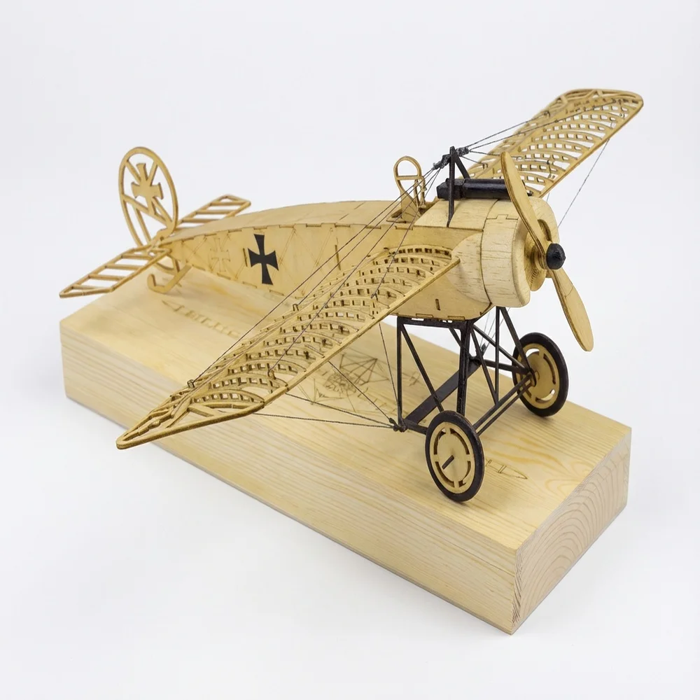 X8 Fokker-E 410mm Balsa Wood Model Kit | Vintage Aviation Static Display Craft DIY Hobby
