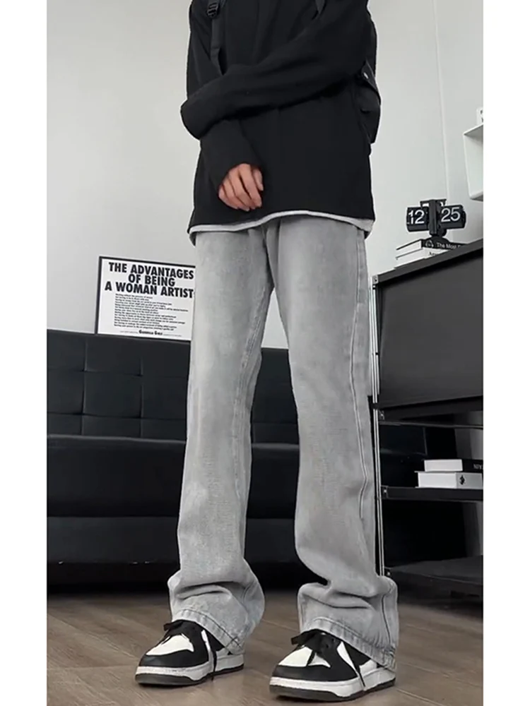 

e ey Men's Jeans Straight Leg Loose Design Sensation Small Size Flared Pants American Sle High Street Autumn Wear