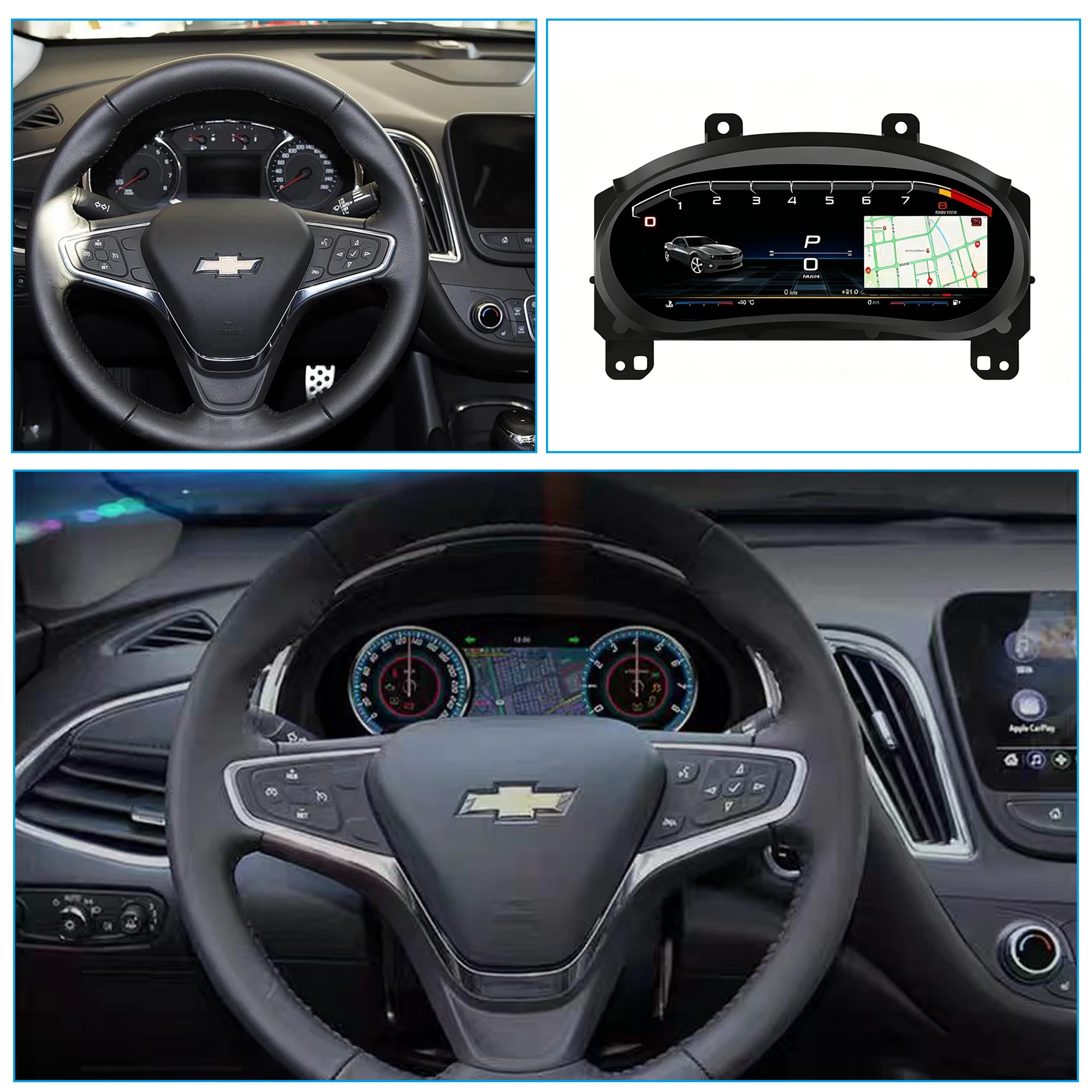 Car HUD LCD Cluster instrument multimedia dashboard Modification For Chevrolet Malibu XL 2015-2022 Mulitmedia Panel