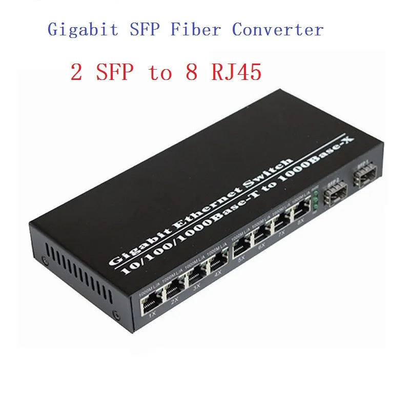 Gigabit SFP Media converter  SFP to 1/2/4/8 RJ45, 100/1000M fast Ethernet transceiver module, IP camera Fibre Channel switch