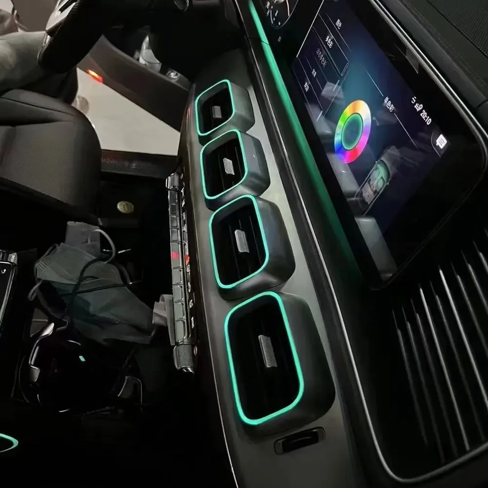 

4 шт., ABS, центральное управление, вентиляционное отверстие, 64-цветная светодиодная подсветка для Mercedes Benz GLE/GLS X167 W167, новое состояние