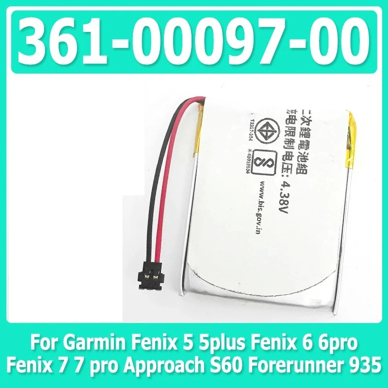 New 361-00097-00 Watch Battery 255mAh For Garmin Fenix 5 5plus Fenix 6 6pro  Approach S60 Forerunner