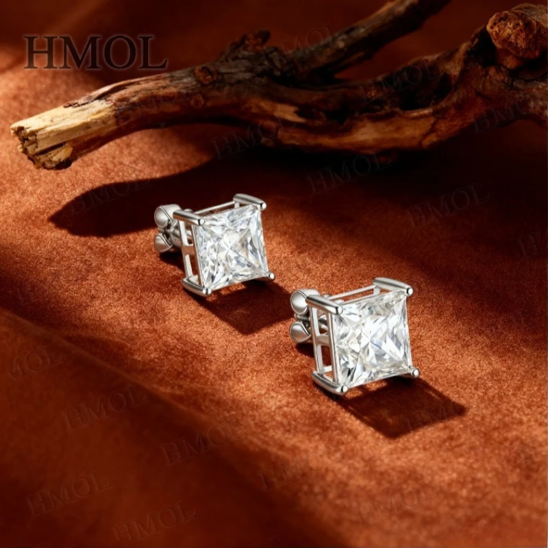 مويسانيتي أقراط 1-6CT Asscher Cut S925 10K 14K 18K خطوة قطع وأقراط فاخرة الزفاف هدية الذكرى مجوهرات