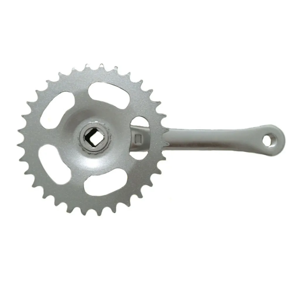 

38 Teeth Aluminum Crankset Mountain Bike Crank 170Mm Tooth Plate Silver High Strength Reliable Installation Perfect Gear Range