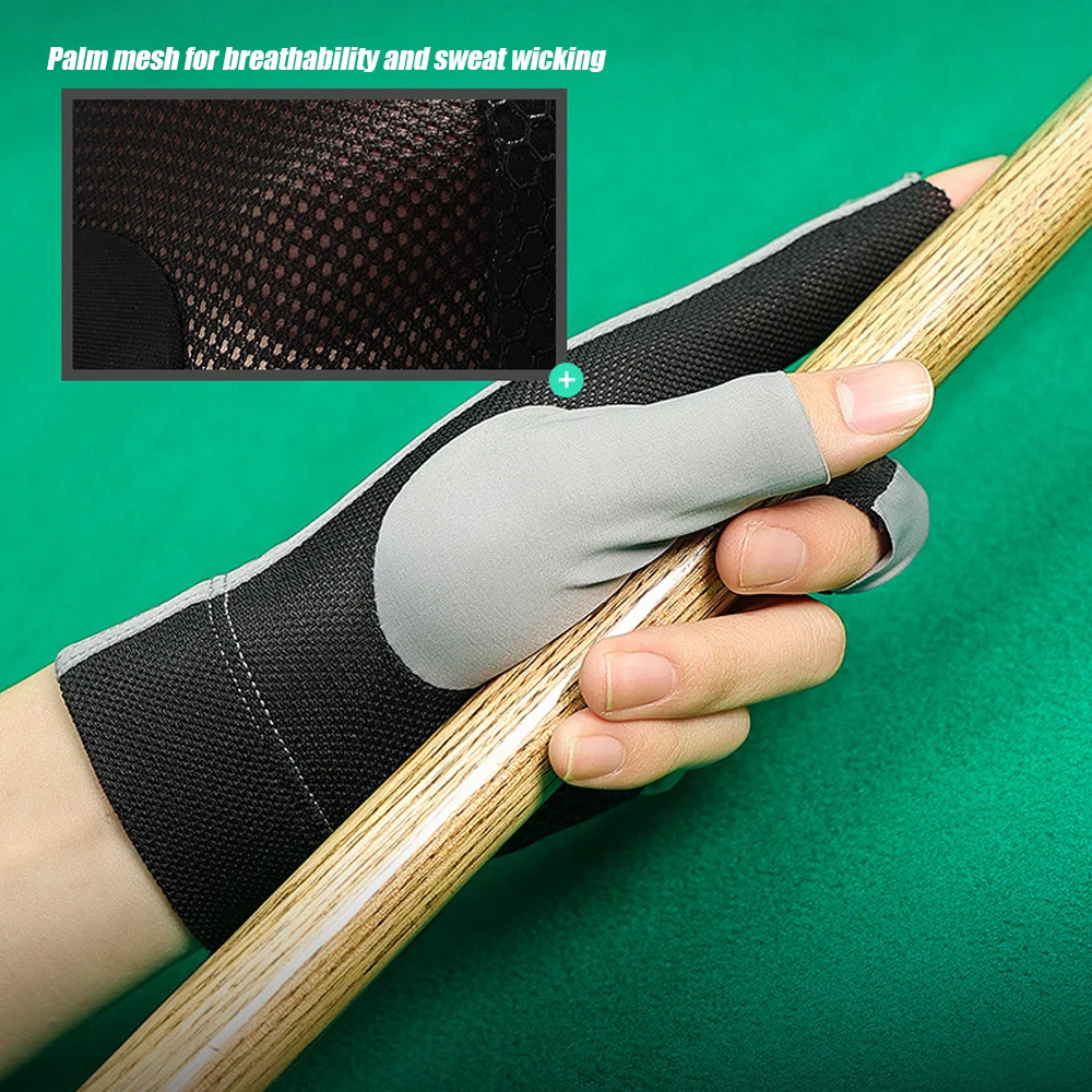 1 PCS High Quality Snooker Billiard Cue Glove Pool Left Hand Open Three Finger Accessory Fitness Accessories for Men and Women